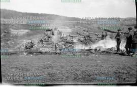 Feu dans des petits tas de bois